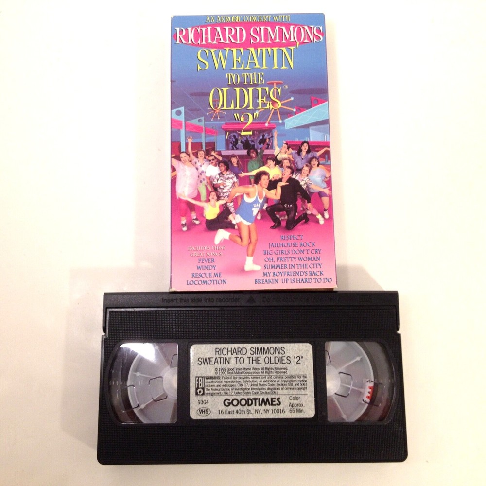 Vintage Richard Simmons SWEATIN TO THE OLDIES 2 Fun & Fitness Dance Aerobic VHS